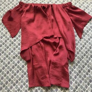 ASOS off shoulder silk top